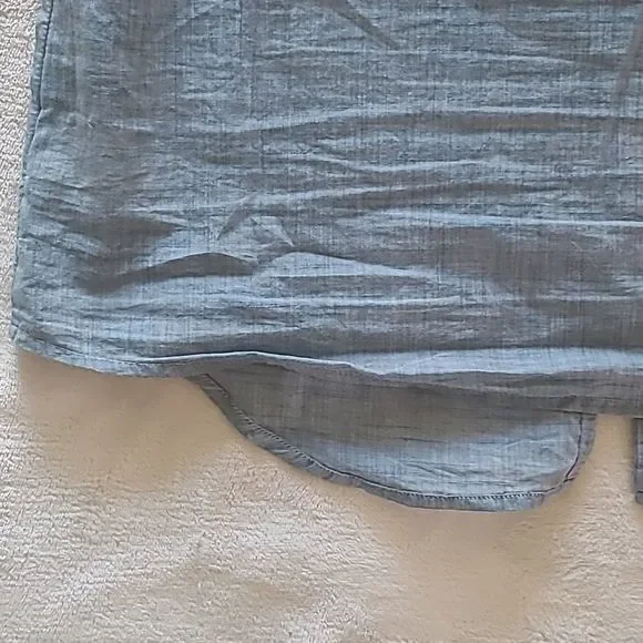 Express Jean Ruffle Sleeve Button Front Blouse Size S Boho Contemporary Style - Picture 10 of 13